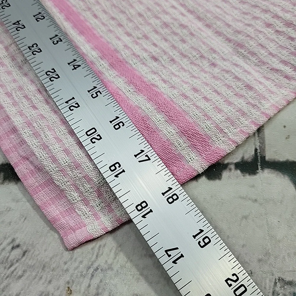 Vintage Tea Towel MALTA The Maltese Islands Travel Souvenir Pink 100%‎ Cotton